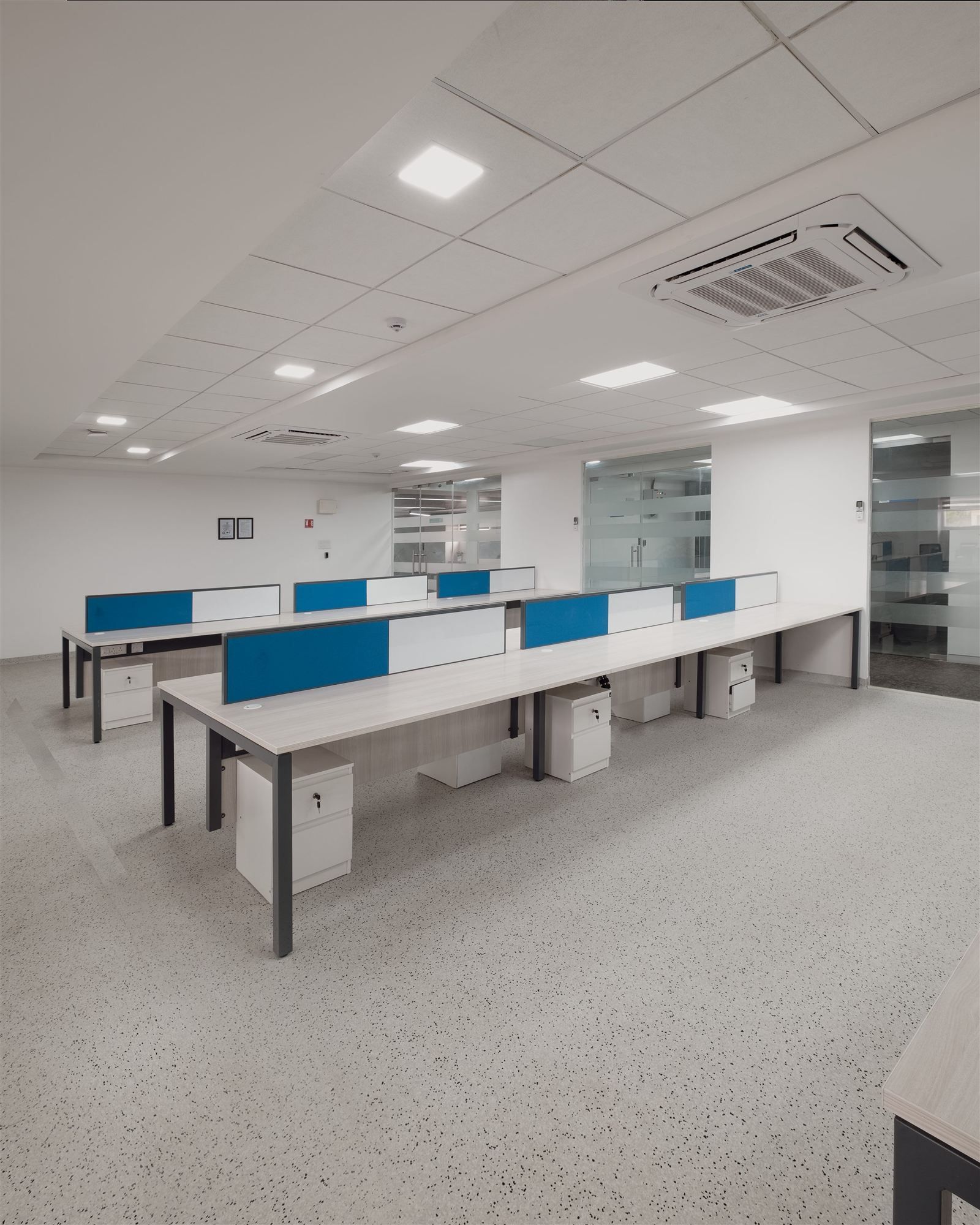 R&D floor with modular shelving