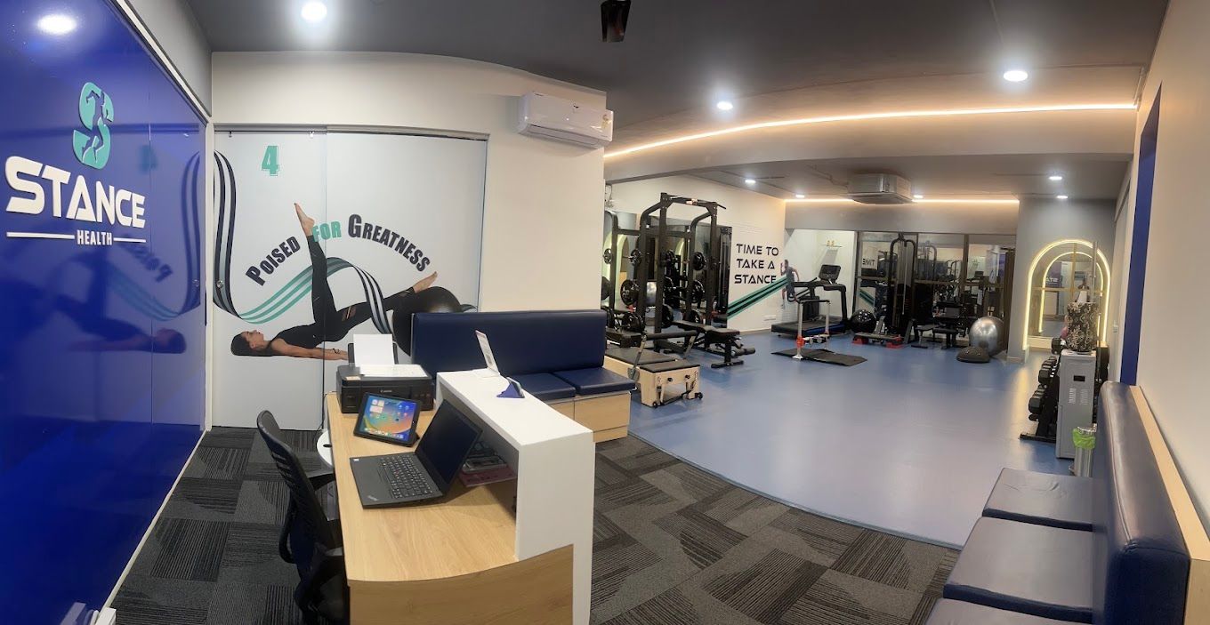 Reception desk looking through to the gym beyond